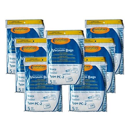 Envirocare Sharp Canister Type PC-2 Vacuum Cleaner Allergy Bags, EC-10PC2, EC-05PC2 EC-P EC-10PC2, EC-05PC2 EC-PC4, EC-6312P